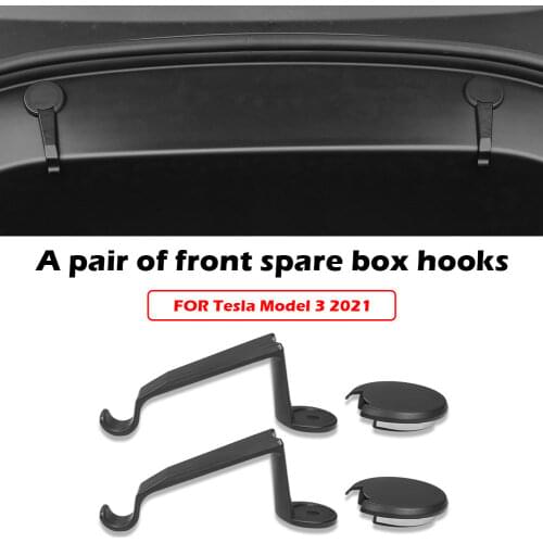 1 Pair Frunk Grocery Bag Hooks Bolt Covers Artifact Interior Modification Accessories for Tesla Model 3 2021 Car Accessories