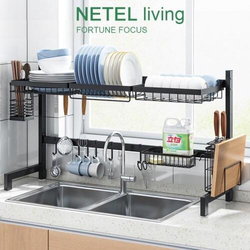 For kitchen dish rack Kitchen stainless steel sink drain rack kitchen shelf DIY dishes cutlery dry drain rack pantry organizer