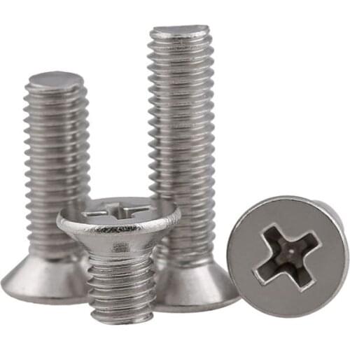 M2M2.5 M3 M4 M5 M6 M8 A2-70 304 Stainless steel GB819 Cross Phillips Flat Countersunk Head Screw Bolts Length 3-100mm