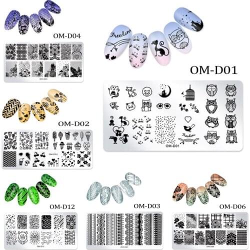 Painted Nail Print Template Stainless Steel Nail Art Stamping Plates Rectangular Template DIY Manicure Stencils Tools Reusable