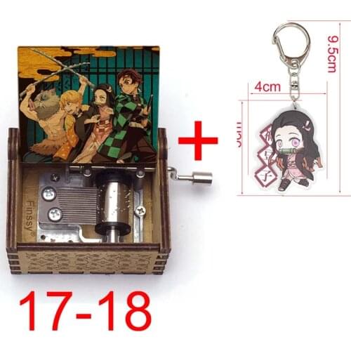 Anime Demon Slayer Kimetsu no Yaiba Qute tanjirou nezuko print gurenge music theme Wood Hand Music Box cosplay fans gift