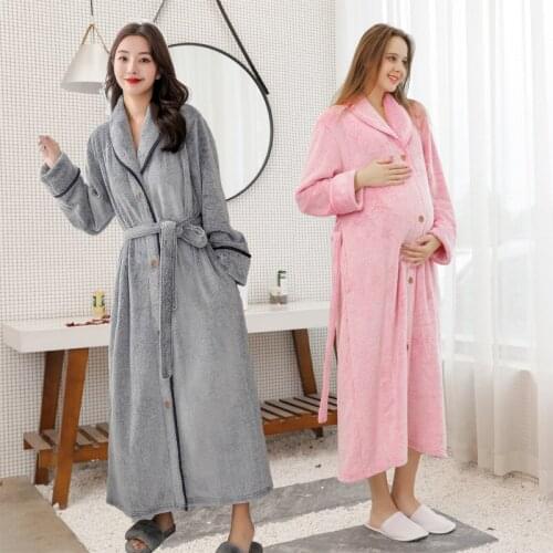 Night gown new arrival autumn winter unisex bathrobes thick flannel plus fat plus size pajamas bridesmaid robes халат kimono