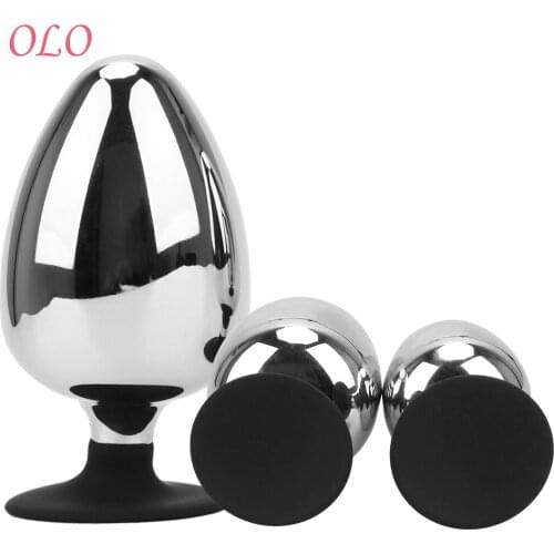 OLO Smooth Metal Butt Plug Anus Dilator Prostate Massager Extra Big Diameter Anal Plug Anal Dildo Sex Toys For Women Men