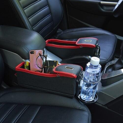 Car Seat Crevice Storage Box Coin Collector Cup Holder PU Car Storage Box Organizer Gap Slit Filler Stowing Tidying