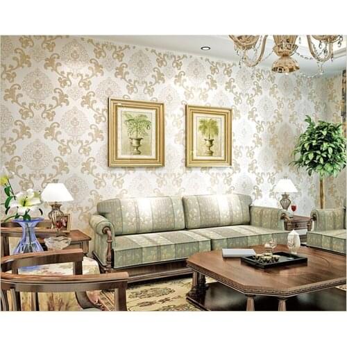 Beibehang papel de parede hudas beauty European Damascus embossed luxury black non-woven wallpaper papier peint behang tapety