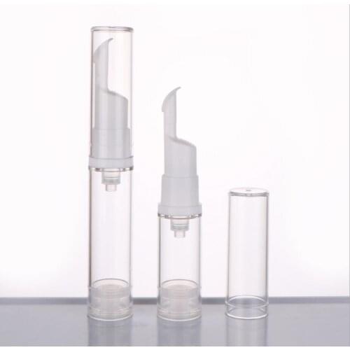 10ML clear Plastic Airless Bottle Long Press Pump clear lid Lotion/Emulsion/Eye Serum/Essence Skin Care Cosmetic Packing
