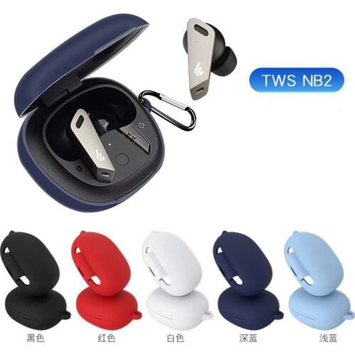 Dust-proof Protective Cover Headset Soft Silicone Case with Carabiner for EDIFIER TWS NB2 Bluetooth Headphones