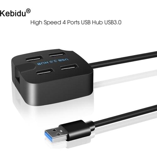 Kebidu 4 Ports USB Hub 3.0 High Speed 5Gbps USB Splitter Adapter For Desktop Laptop With Phone Holder For Phone Tablet PC Laptop
