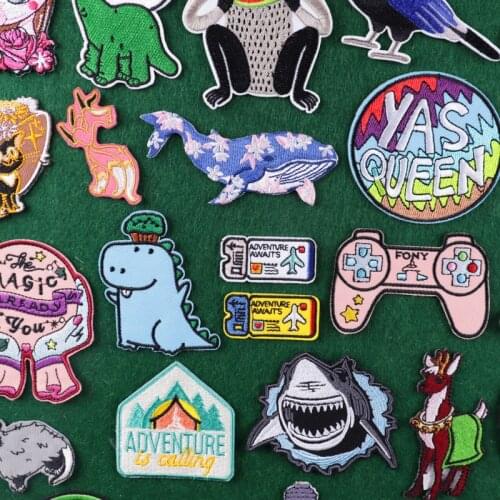 Cartoon Patch DIY Animal Iron On Patches On Clothes Embroidered Patch For Clothing Letter Embroidery Badges Patches Applique