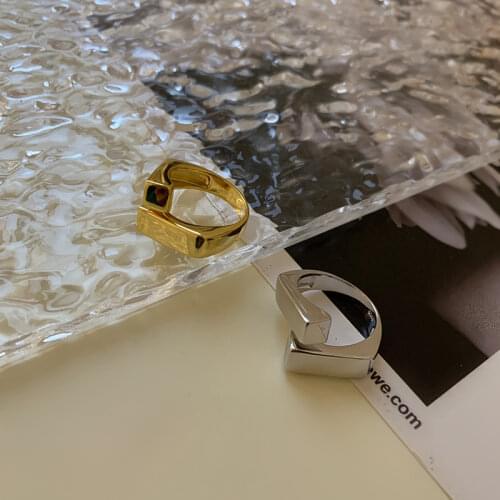 925 Sterling Silver Flate Cross Rings for Women Men Gold Silver Geometric Finger Rings Jewelry New