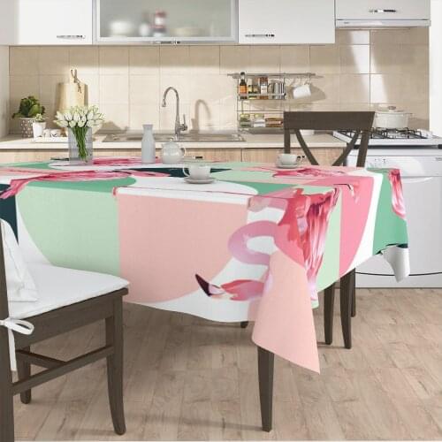 Table cloth living room kitchen cover runner pattern white color Swan pattern micro fabric cover free shipping
