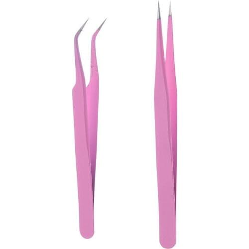 Straigh Curved Eyelash Tweezers Extension Nipper Stainless Steel Pointed Clip Make up Eye Lashes Tweezer Nippers Tool