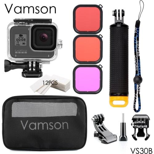 Vamson for GoPro Hero 8 Black for GoPro Accessories Waterproof Housing Case Mesh Carry Bag Filter for Gopro 8 Action Camera VS30