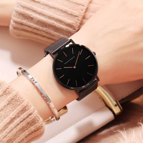 High End Quality Gift for Women HM Stainless Steel Japanese Movement Simple Design Watch for Girl