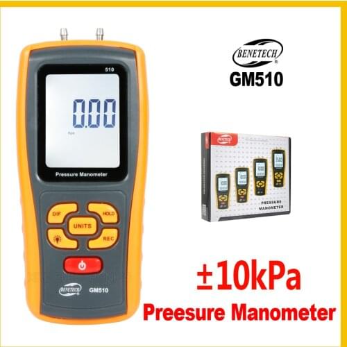 High-Precision Digital Manometer Air Gauge Meter Barometers Differential Pressure Tester Detector GM510-BENETECH