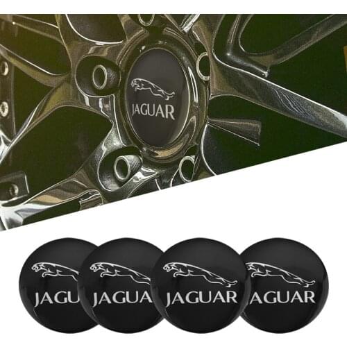 1Set Car Wheel Stickers 56mm Auto Center Hub Cap Decal Accessories For Jaguar XEL F-TYPE XFL F-PACE E-PACE I-PACE XF
