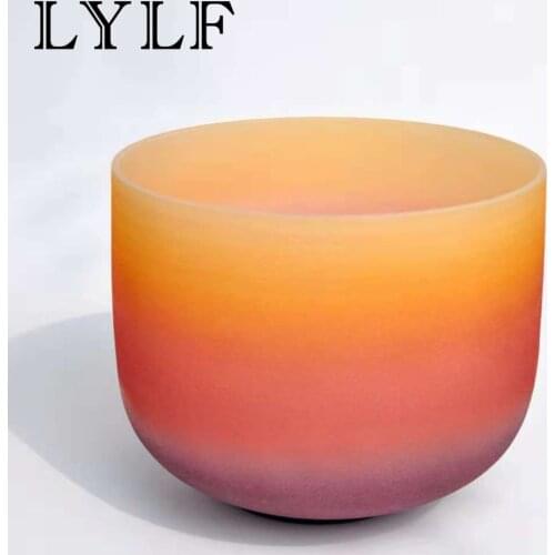 10 Inch E Note Rainbow Sacral Chakra Meditation Quartz Crystal Singing Bowl