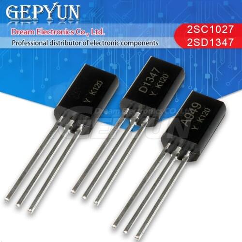 10pcs 2SC1027 TO92L KTC1027 C1027-Y C1027 TO-92L 2SD1347 D1347 2SA949 A949 TO-92