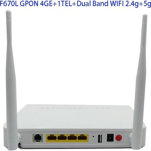 10pcs Z T E FTTH ONT ONU F670L 4GE+1TEL+WIFI 2.4g+5g Router GPON English interface,Customized logo OEM for you. F650 F673 ANATEL