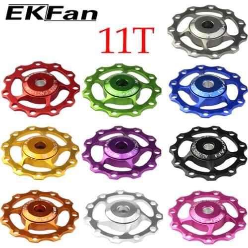 11T MTB Bicycle Rear Derailleur Pulley Jockey Wheel Aluminum Alloy Road Bike Guide Roller Idler Part Cycling Accessory 10 Color