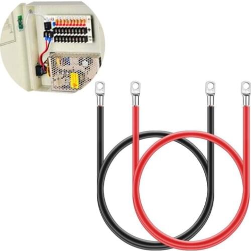 2PCS 100A Wire Copper Negative Battery Ground Cable Terminal Kit 5AWG for RV ATV Car Boat Red Black Cables Terminal Accessories