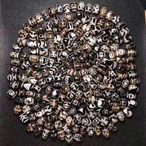 200pcs/set AAA Dzi Loose Beads 15x20mm Daluo Different Patterns Dzi wholesale Tibetan Heaven bead For Jewelry and Collection