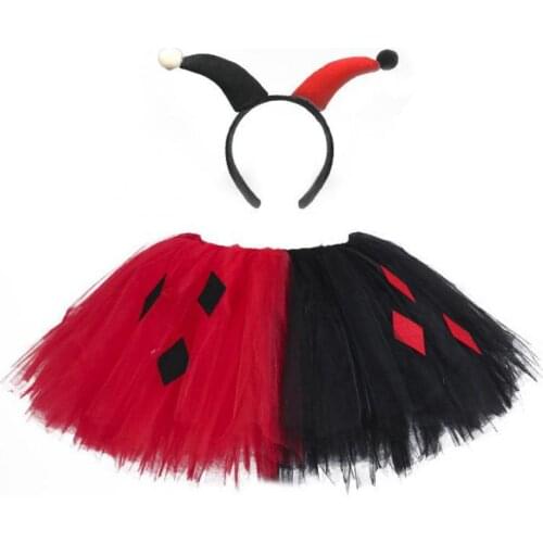 2021 New Girls Tutu Skirt Kids Clown Witch Female Anime Birthday Party Halloween Tutu Dance Tulle Skirt Christmas Costume 0-14Y