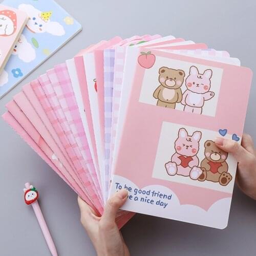 A5/B5/4Pcs/8Pcs Portable Smallcute Cartoon 30Sheets kawaii animal bunny bear notebook school supplies