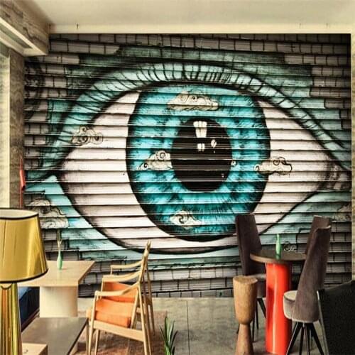 Beibehang Customize any size wall paper cartoon abstract wood eyes special graffiti sitting room wallpaper wallpaper 3 d images