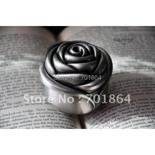 Free Shipping - New Arrival! Fashion Jewelry Box Zinc-alloy Metal Trinket box Rose Flower Design Gift Package
