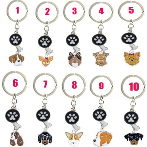 Chihuahua pendant key chains for women girls men metal alloy pet dog bag charm car keychain key ring holder fashion gifts