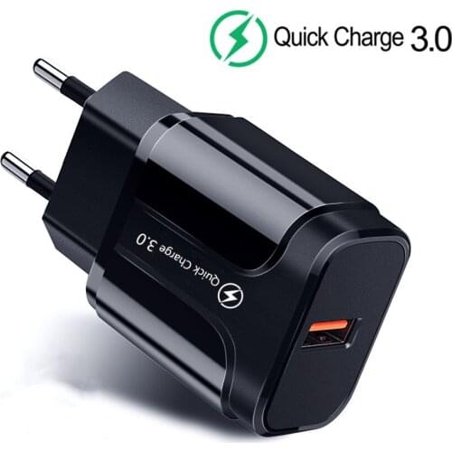 Quick charge 3.0 usb phone charger 18W fast charging EU US power adapter for iphone samsung note 8 tablets smart phone charger