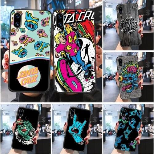 Santa Skateboards Cruz Phone case For Huawei P Mate P10 P20 P30 P40 10 20 Smart Z Pro Lite 2019 Frosted black tpu cover soft
