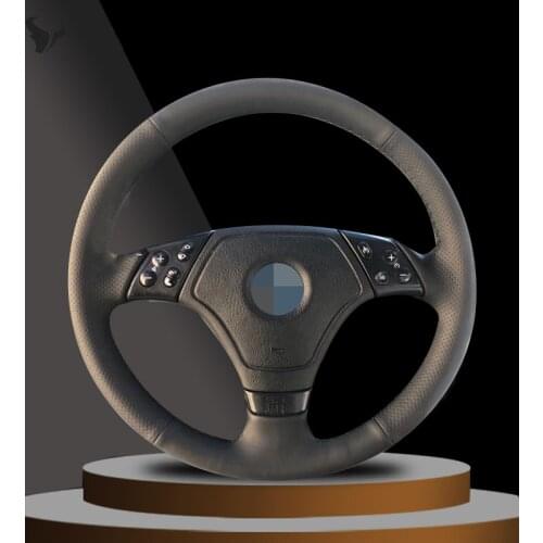 Black Artificial Leather Car Steering Wheel Cover for BMW E36 E46 E39