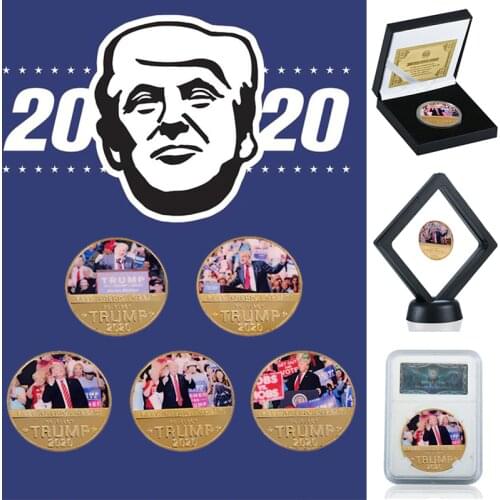 Donald J. Trump 2020 Keep America Great Challenge Coin 24K Gold Plated Collection Coins for Business Gift for Father