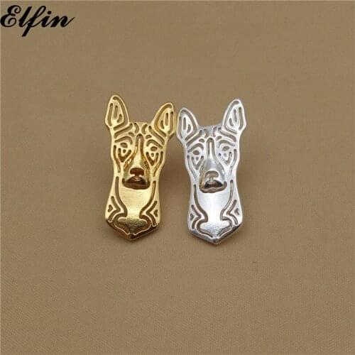 Elfin Wholesale Basenji Brooches Gold Color Silver Color Trendy Basenji Dog Brooches Jewellery Men