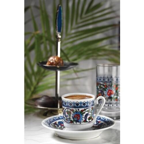 Porcelain Topkapı Coffee Cup Luxury Set Of 12 Quality Saucer Holders Turkish Coffee Tea Cups with Saucers Plate Dish Kitchenware