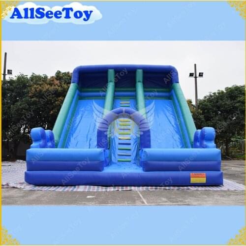 Giant Inflatable Blue Two Slide,PVC Tarpaulin Material Bounce House