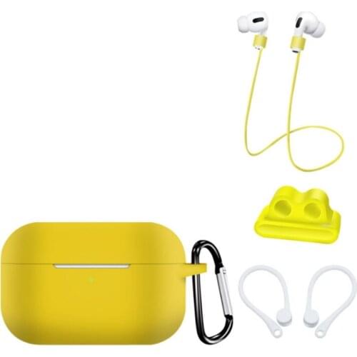 H7JF Silicone Earphone Protective Case For Arpods Pro Wireless Bluetooth-compatible Earphone Anti-loss Strap Ear-hook Suit