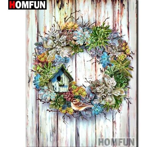 HOMFUN Full Diamond Embroidery "Garland board" Diamond Painting Cross Stitch Patterns Rhinestone Unfinished Home Decor A20146