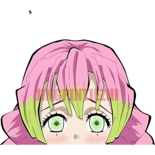 Interesting Car Sticker FC328 Demon Slayer Peeker Mitsuri Cute Cartoon 3D Stickers for Car Apple Macbook Decal Racing Stickers