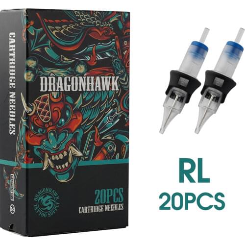 Dragonhawk Tattoo Needle Cartridge RL Disposable Sterilized Safety with Silicone Case for Permanent Makeup