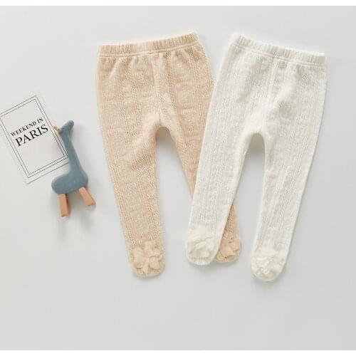 New Toddler Baby Girls Pit Striped Pantyhose Autumn Infant Girls Solid Trousers Newborn Cotton Casual Even Feet Bottoming Socks