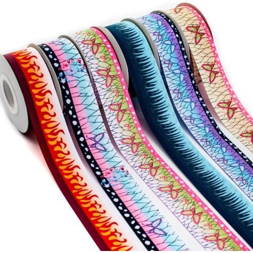 New kimetsu no yaiba Japan Anime Cartoon Pattern Printed 5 Yards Grosgrain/Satin Ribbon for Hair Bows DIY Handmade Material
