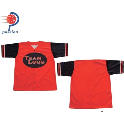 Custom Sublimation Sportswear Red Baseball Softball Shirt