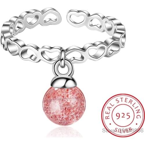 Genuine 925 Sterling Silver Simple Cute Hollow Heart Finger Ring Size 6 7 8 For Women Gilr Silver 925 Jewelry DA659