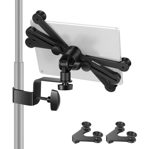 Neewer 7-14 inches Adjustable Tablet Holder Mount and 360 Degree Swivel Clamp For Microphone Stand iPad,iPad Pro,iPad Air Google