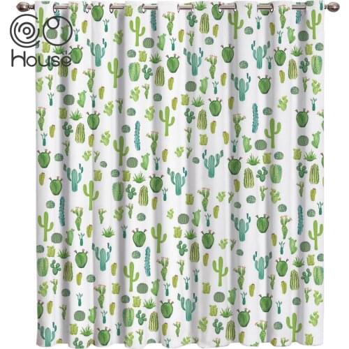 CoCoHouse Nordic Cactus Window Treatments Curtains Valance Decor Bathroom Outdoor Kitchen Fabric Decor Window Treatment Hard