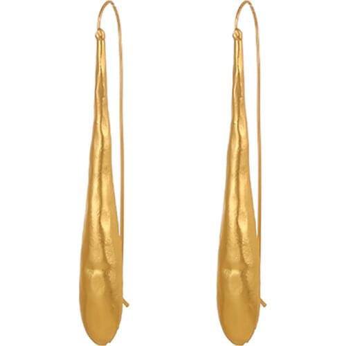 ZHINI New Individual Design Gold Color Long Earrings for Women Simple Punk Water Drop Earring Statement Jewelry 2020 brincos