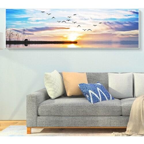 Single Ocean Prints Wall Art Canvas Sunset Seascape Paintings Home Decor Seagull Canvas Pictures For Living Room Modern Spray Ar